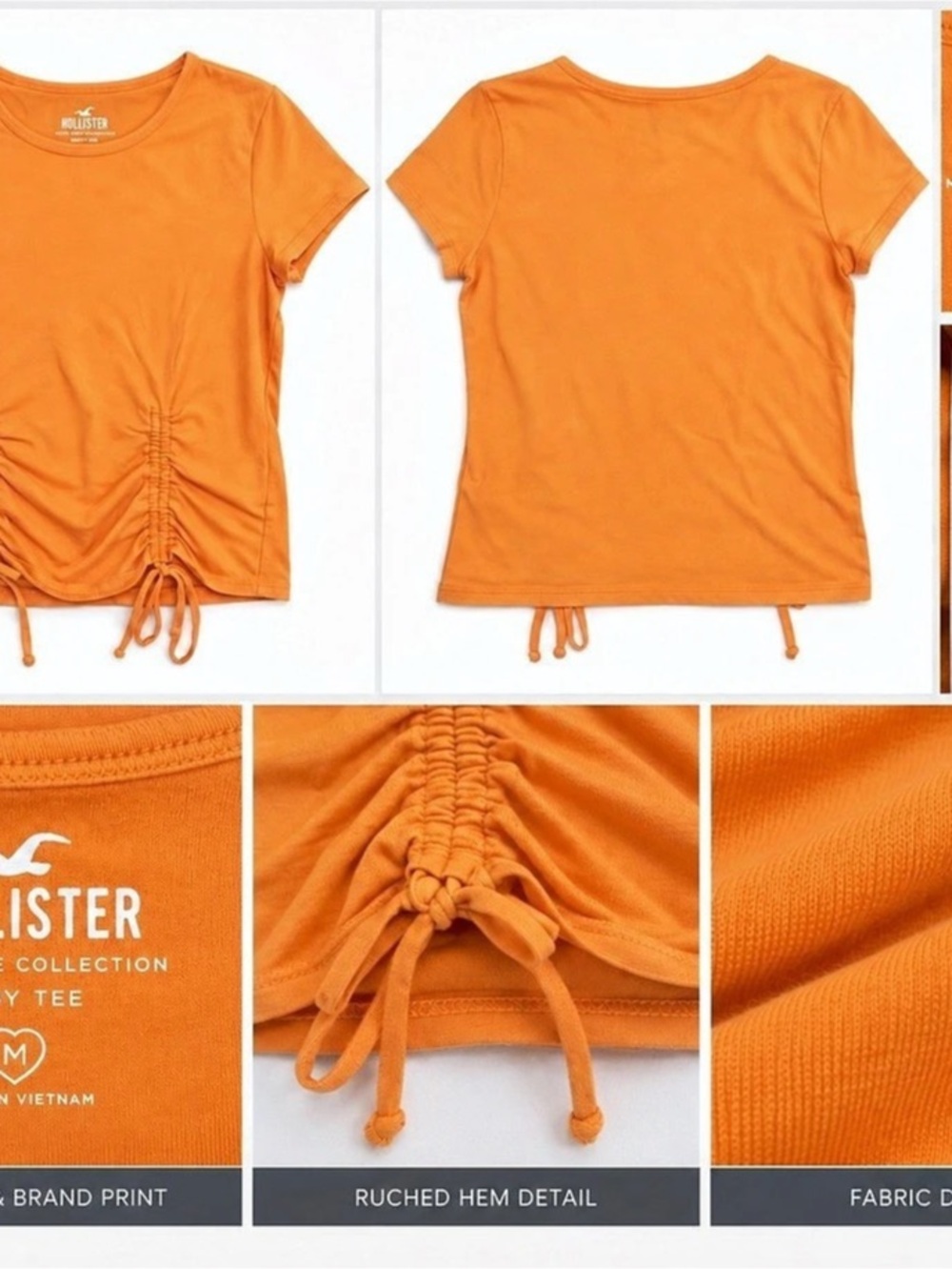 Hollister Must-Have Collection Baby Tee Orange Size Medium